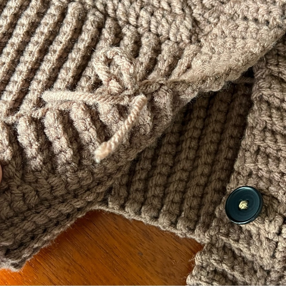 Handmade Brown Knit Sweater Medium - Picture 6 of 16